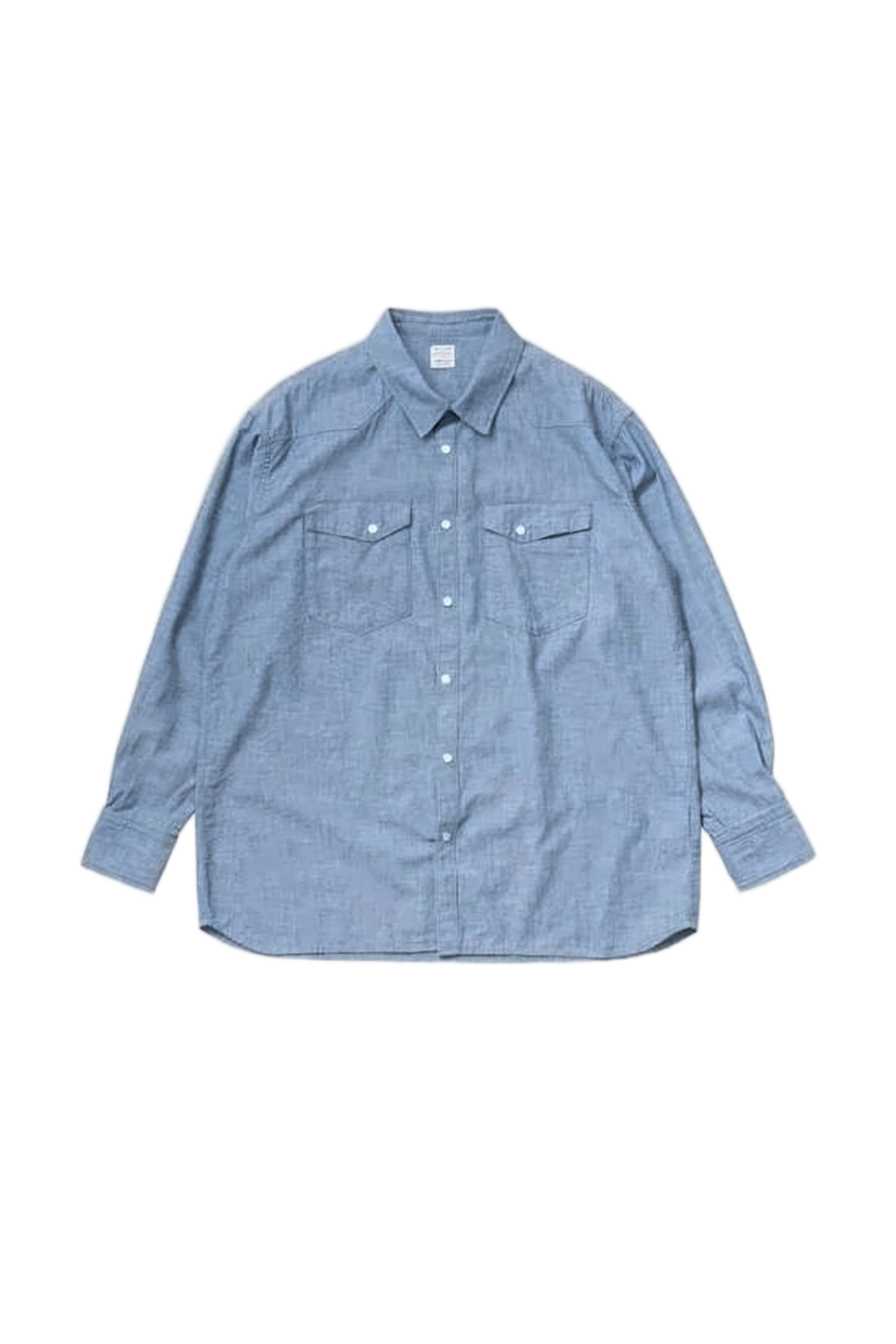 Relaxed-Fit Blue Shirt With Classic Collar And Textured Fabric
