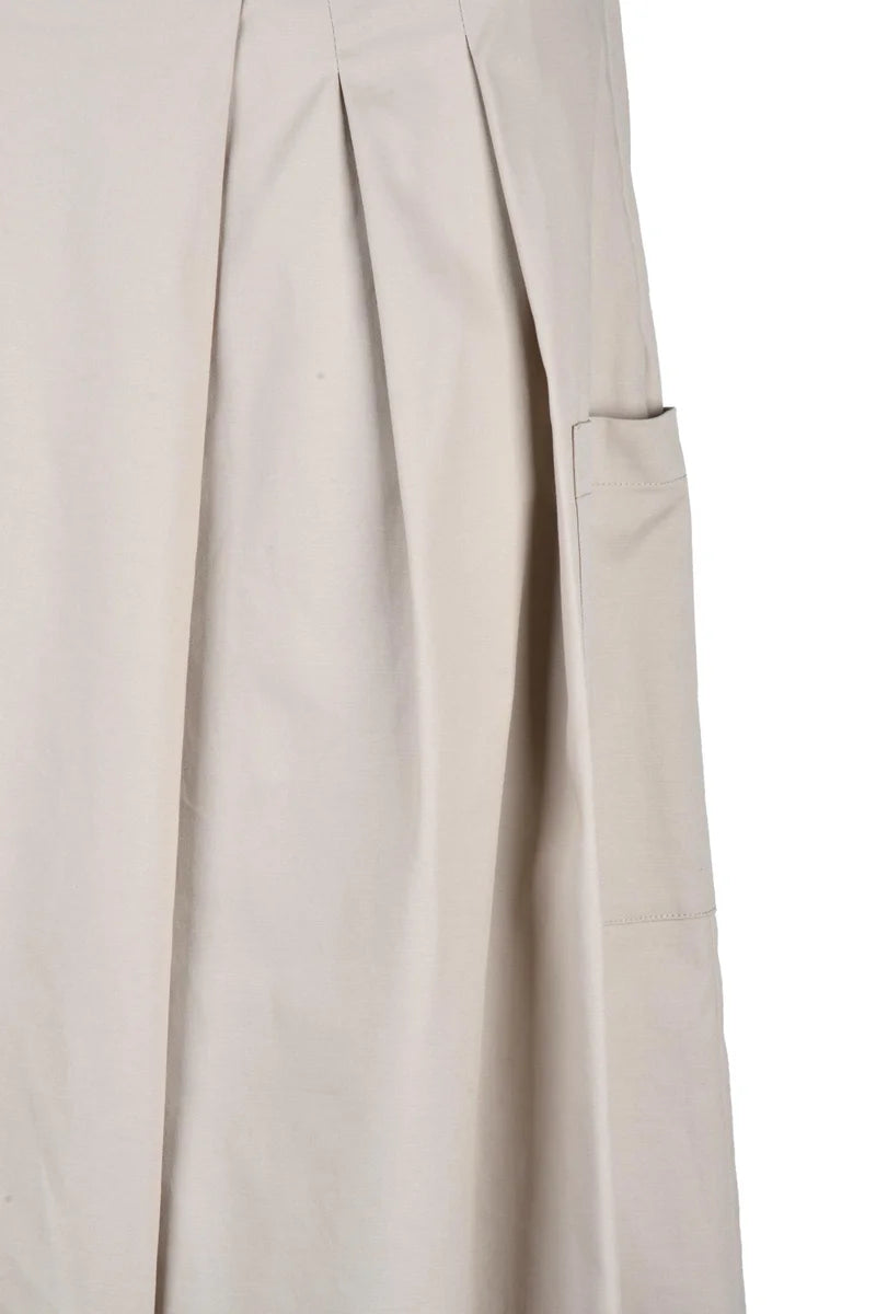 Cotton Elastane Trousers - Beige