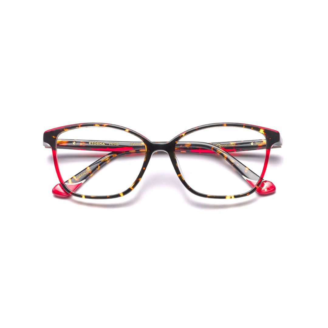 Etosha Cat-Eye Tortoiseshell Eyeglasses with Bold Red Accents