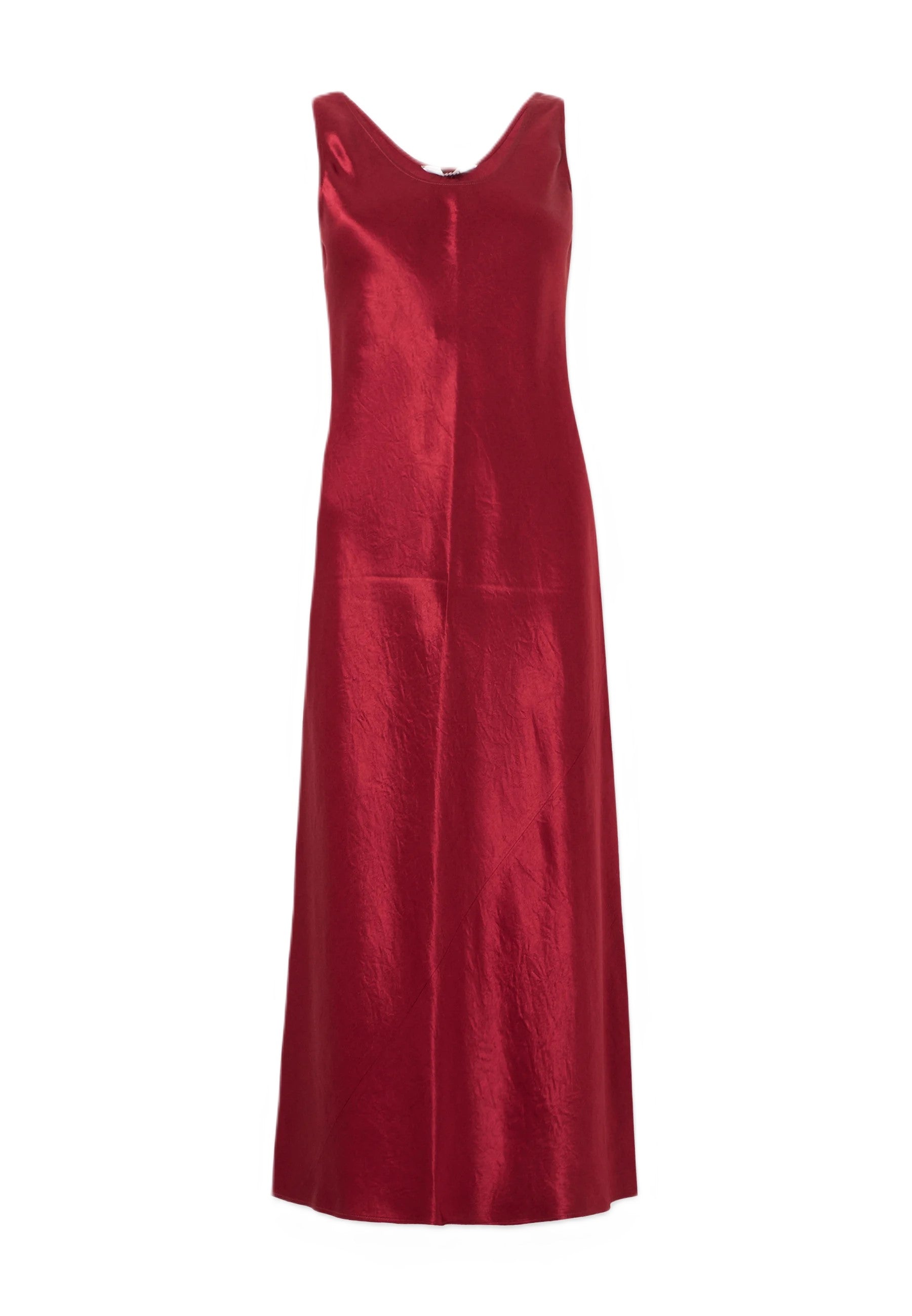 Red Acetate Evening Gown
