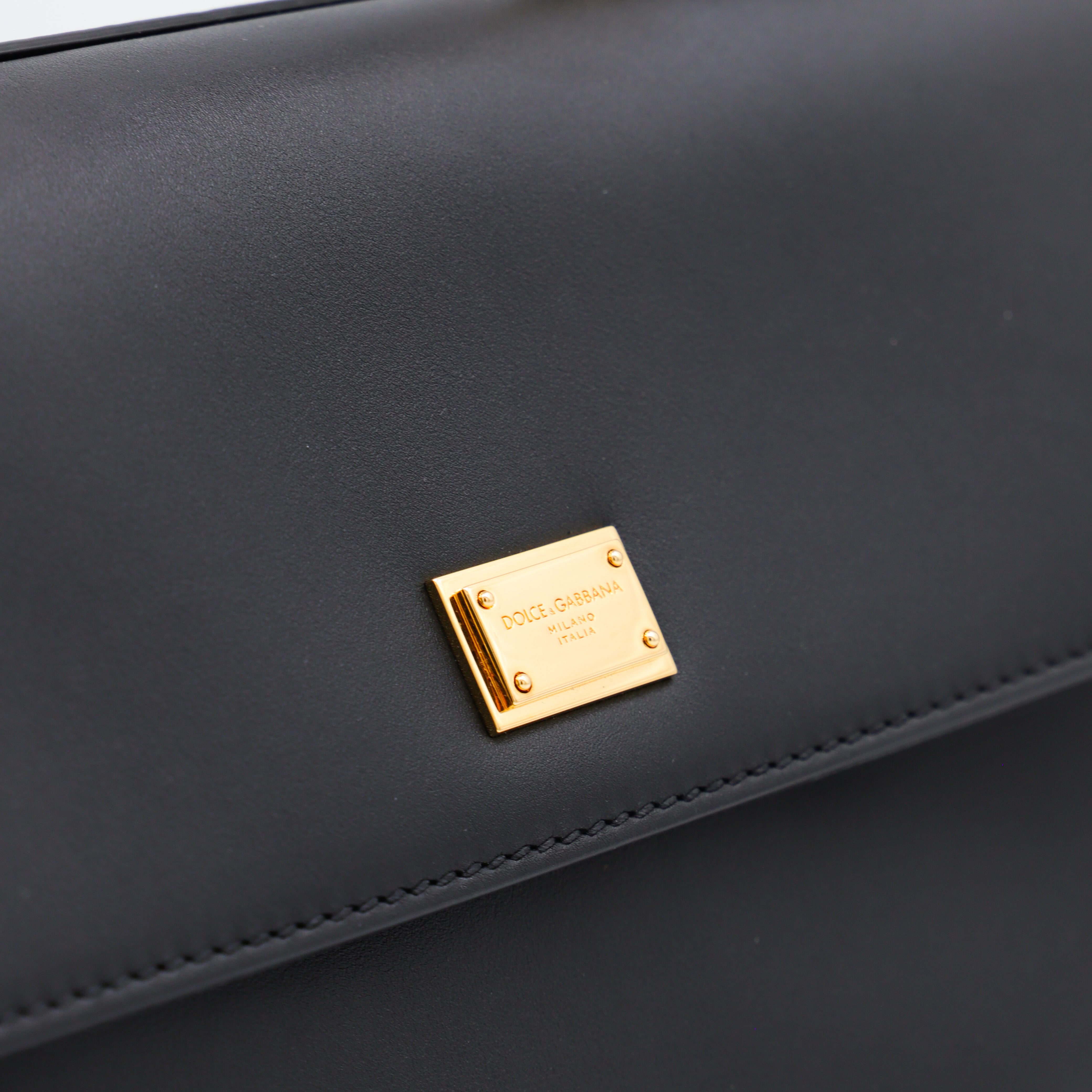 Black Leather My Sicily East West Top Handle Bag