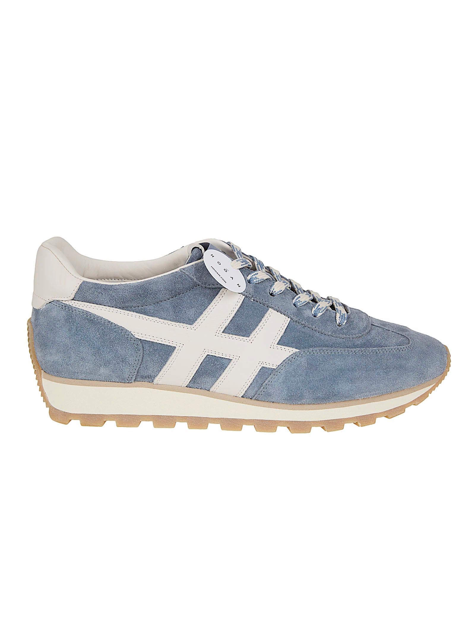 Grey Calfskin Sneakers with Cushioned Tongue