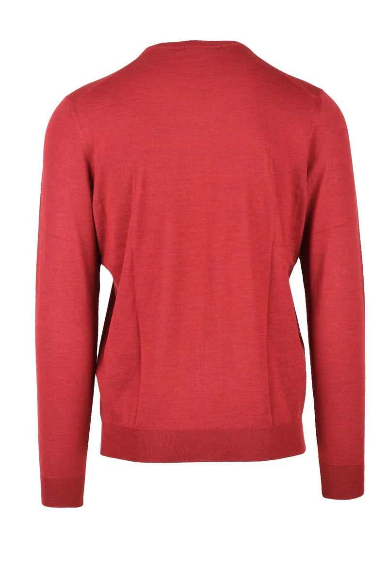 Crew Neck Sweater Merino Wool - Red