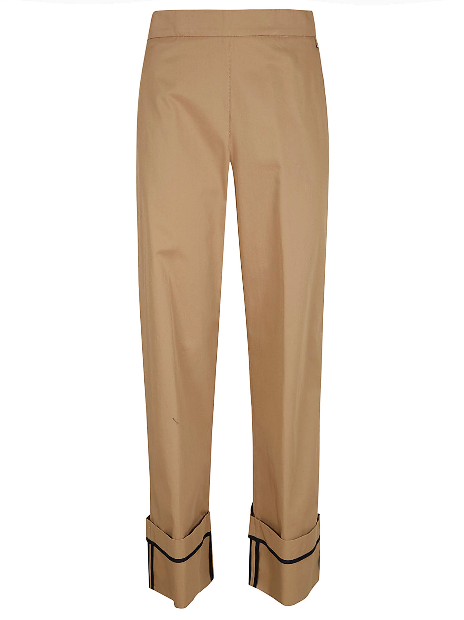 Straight-Leg Pants with Turned-Up Cuffs