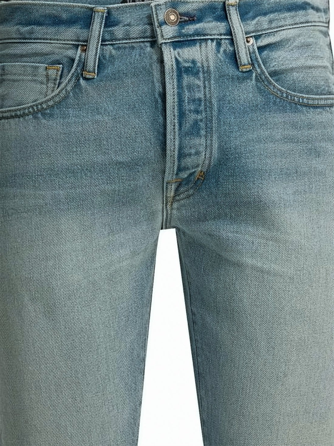 Light Blue Straight-Leg Denim Pants