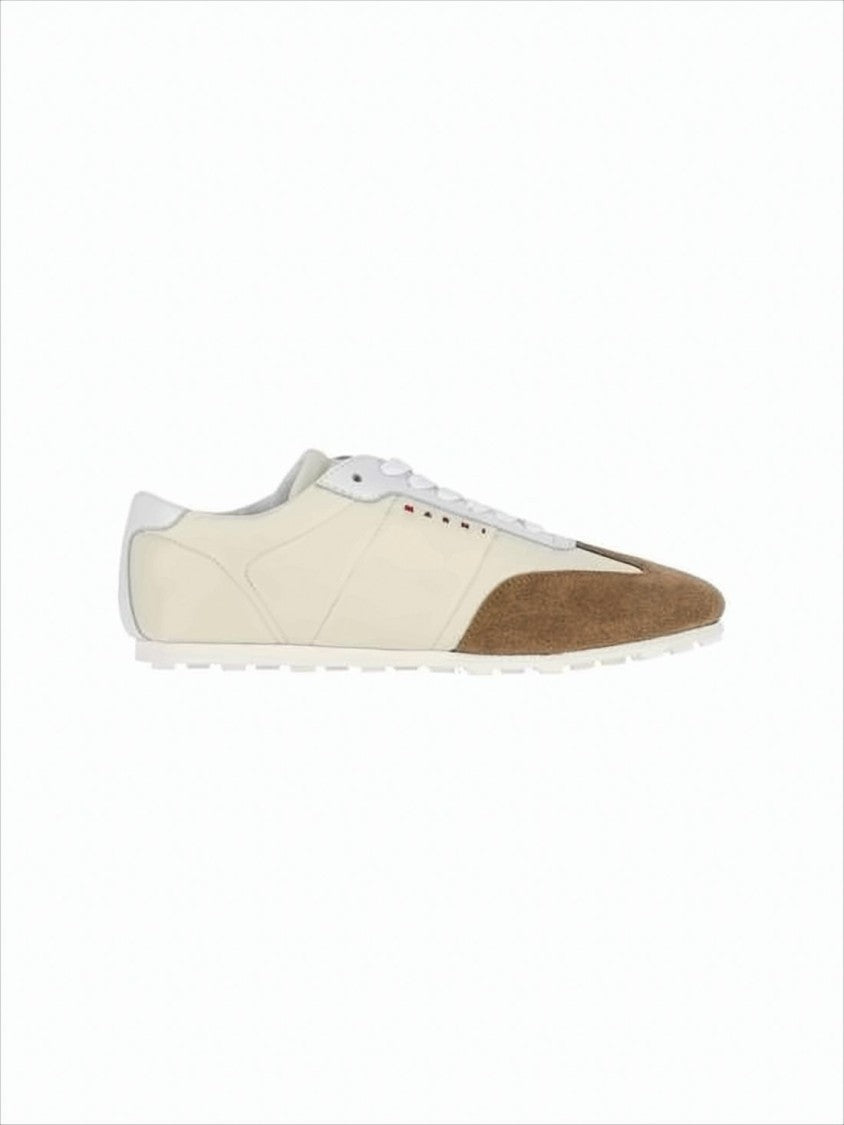 Smooth Polyamide Sneakers with Suede Accents