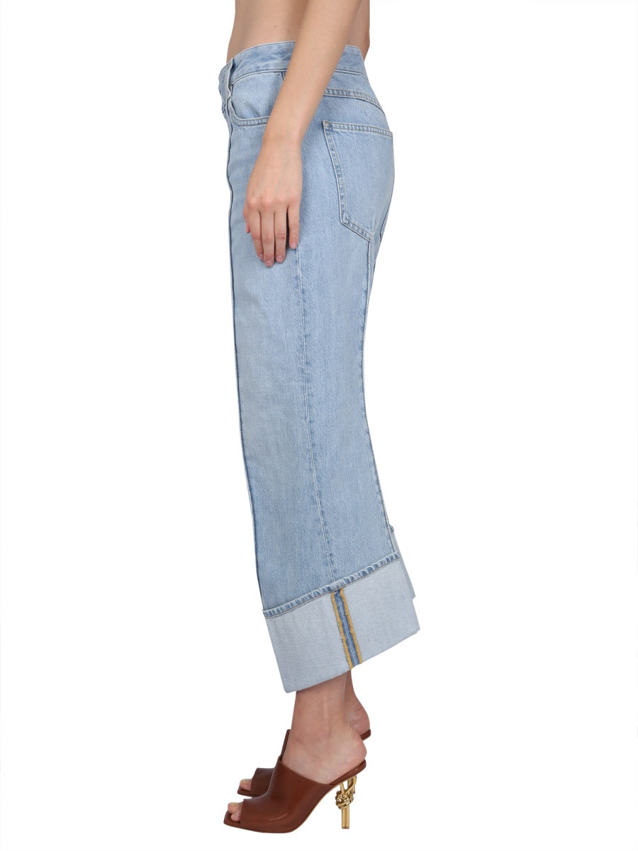 Curved Line Jeans with Front Closure