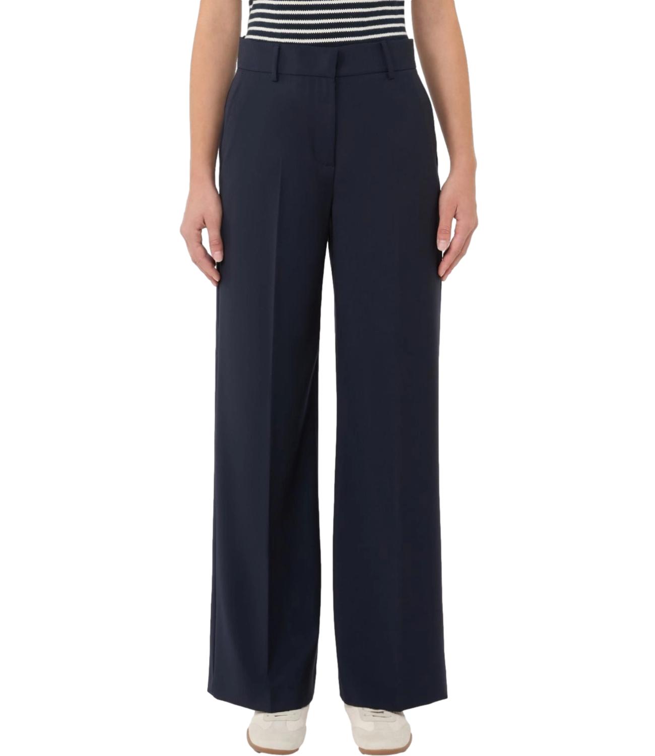 Blue Virgin Wool Tailored Trousers