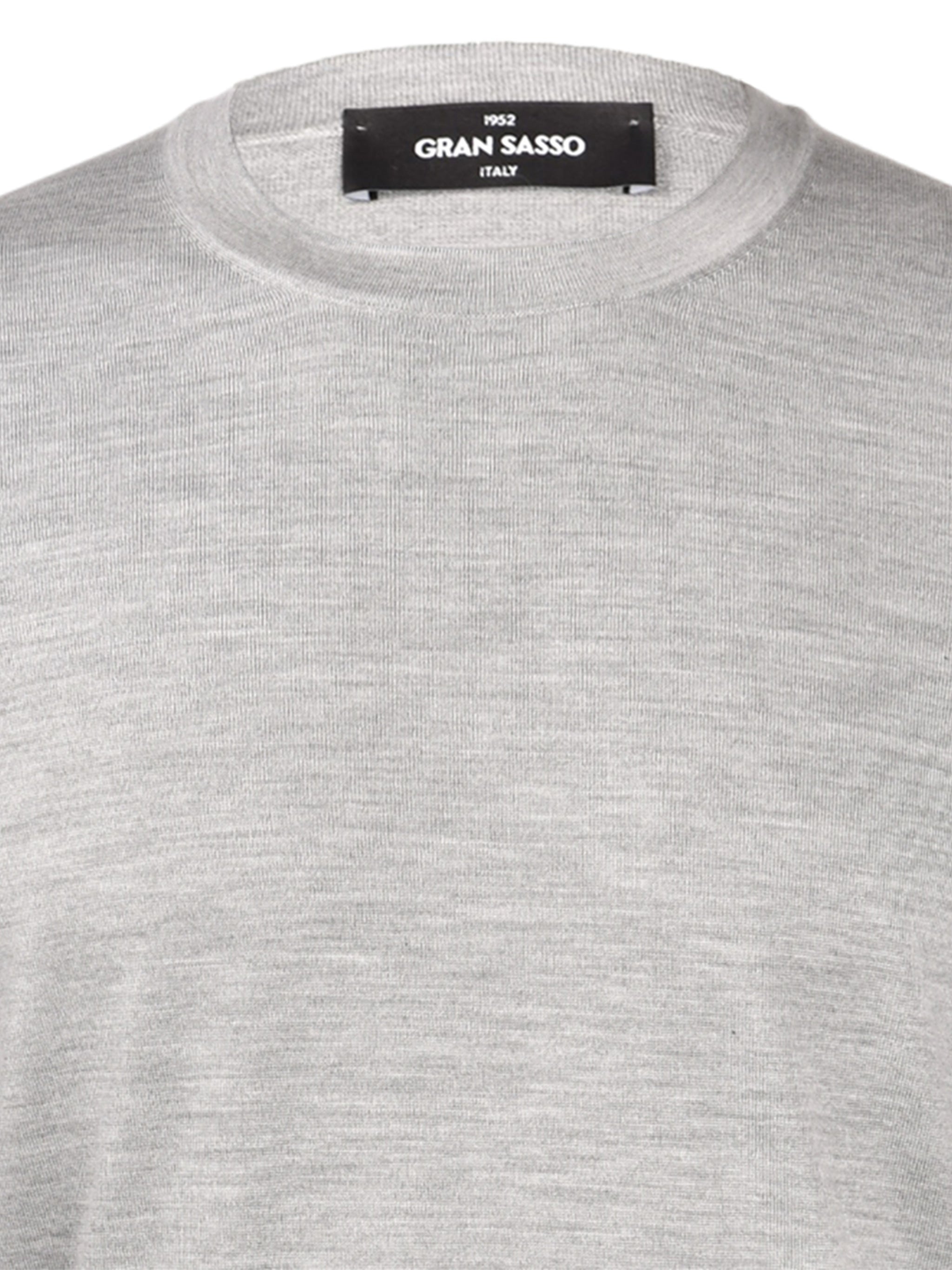 Paricollo Short-Sleeve Heathered Wool Blend Top