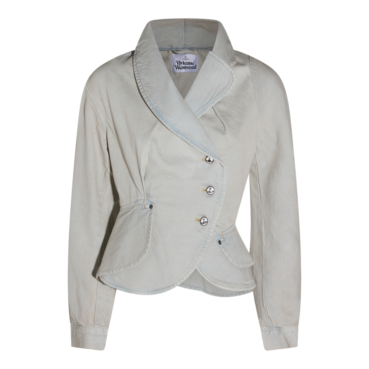 Tailored Blue Jacket with Classic Collar