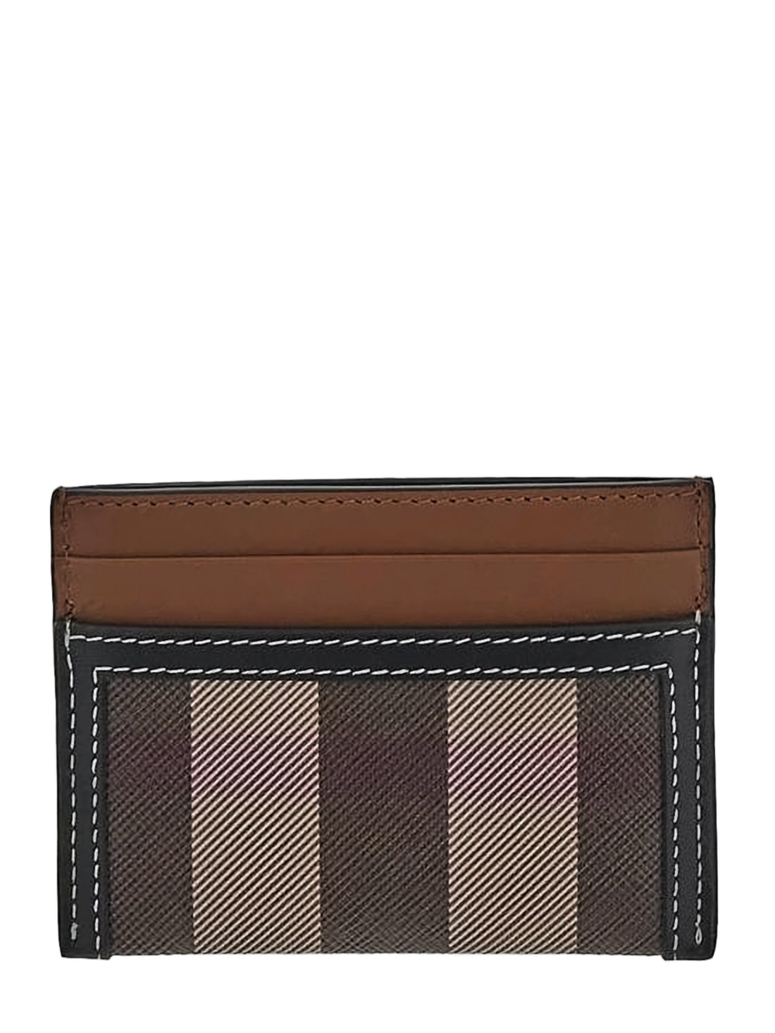 Striped Slim Card Wallet with Black Trim