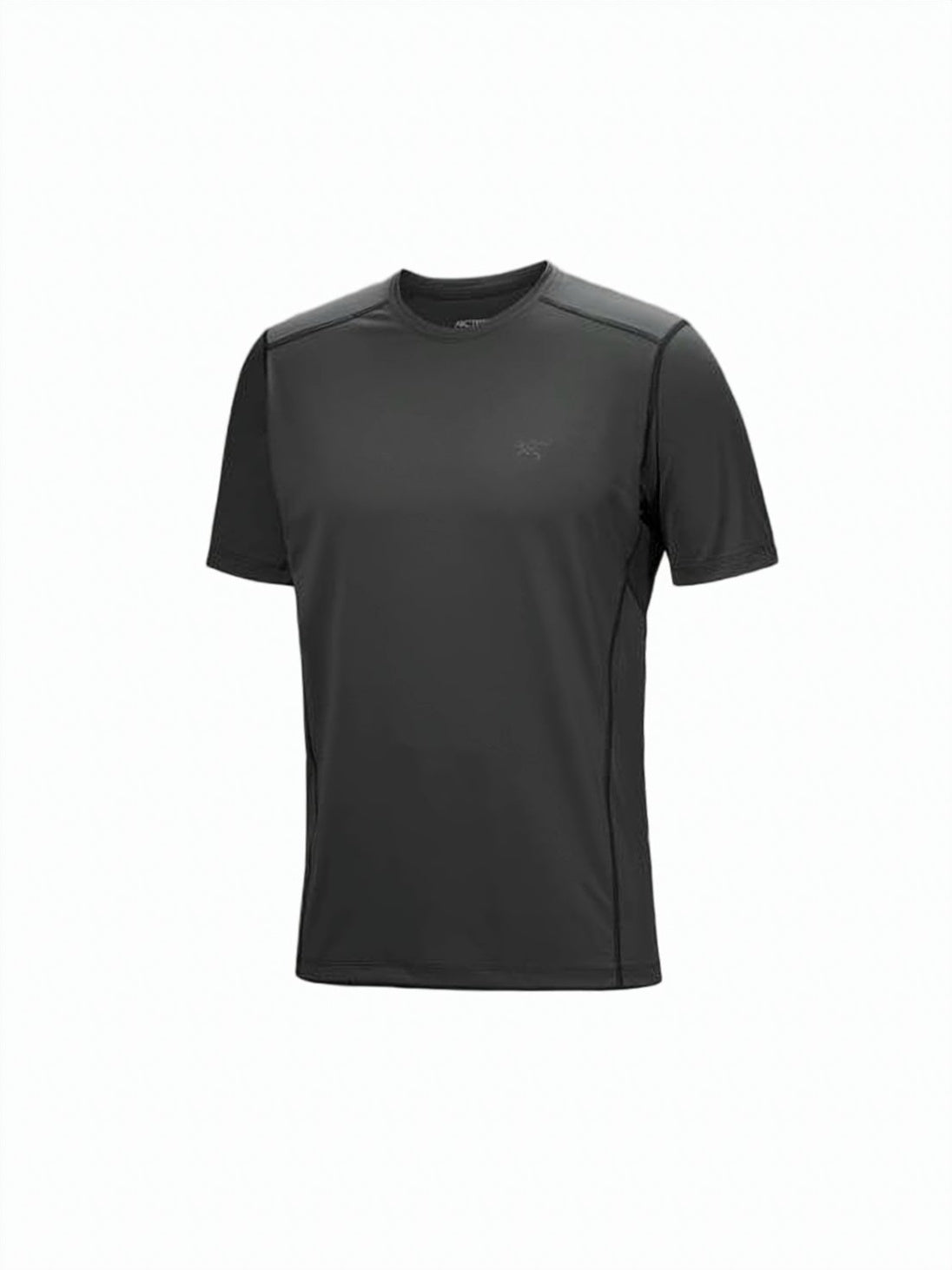 Black Minimalist Seam Detail Polyester T-Shirt