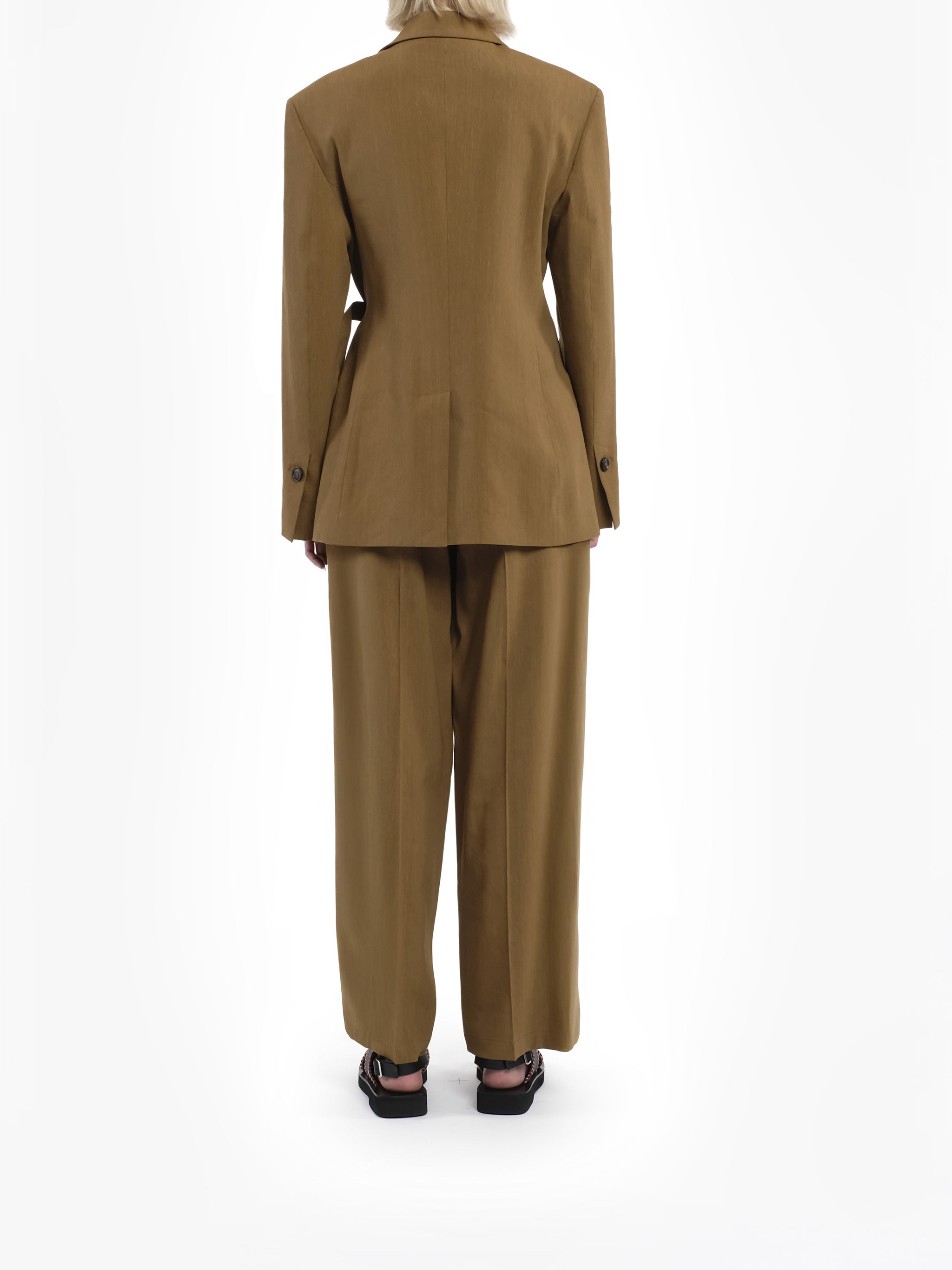 Brown Omega Tailored Structured Blazer