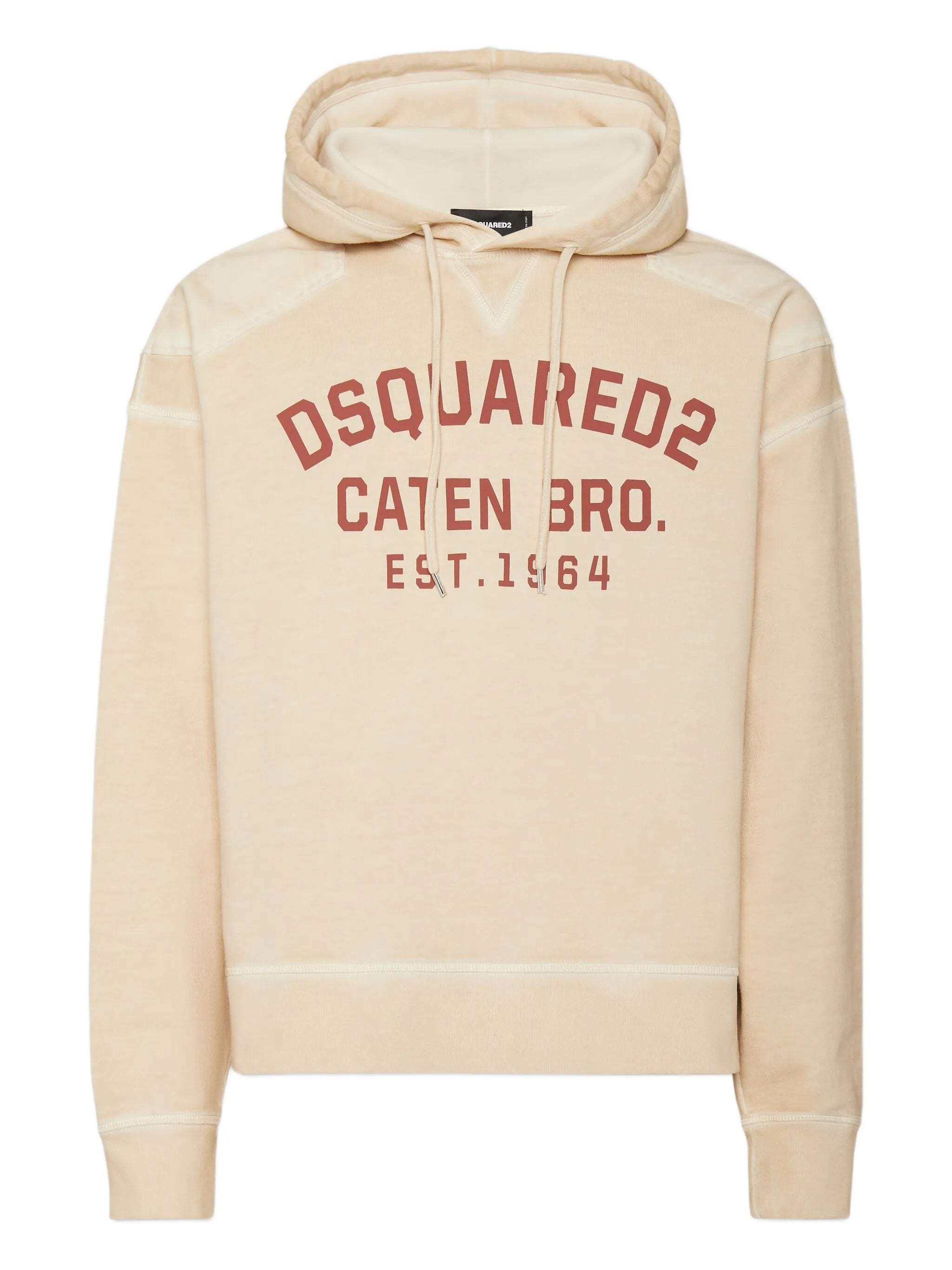 Cypro Loose Beige Cropped Hooded Hoodie