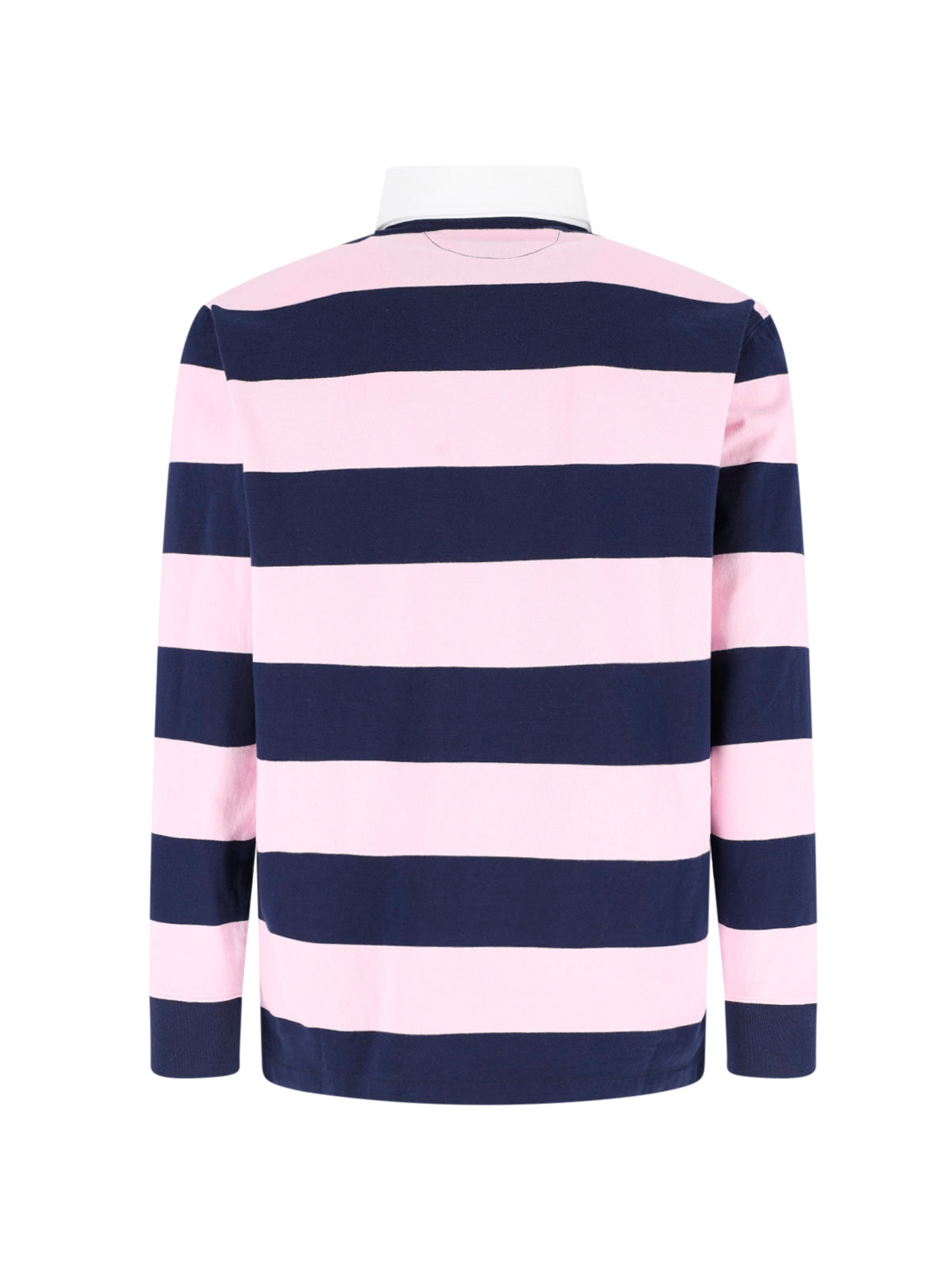 Pink/Navy Wide Stripe Rugby Polo