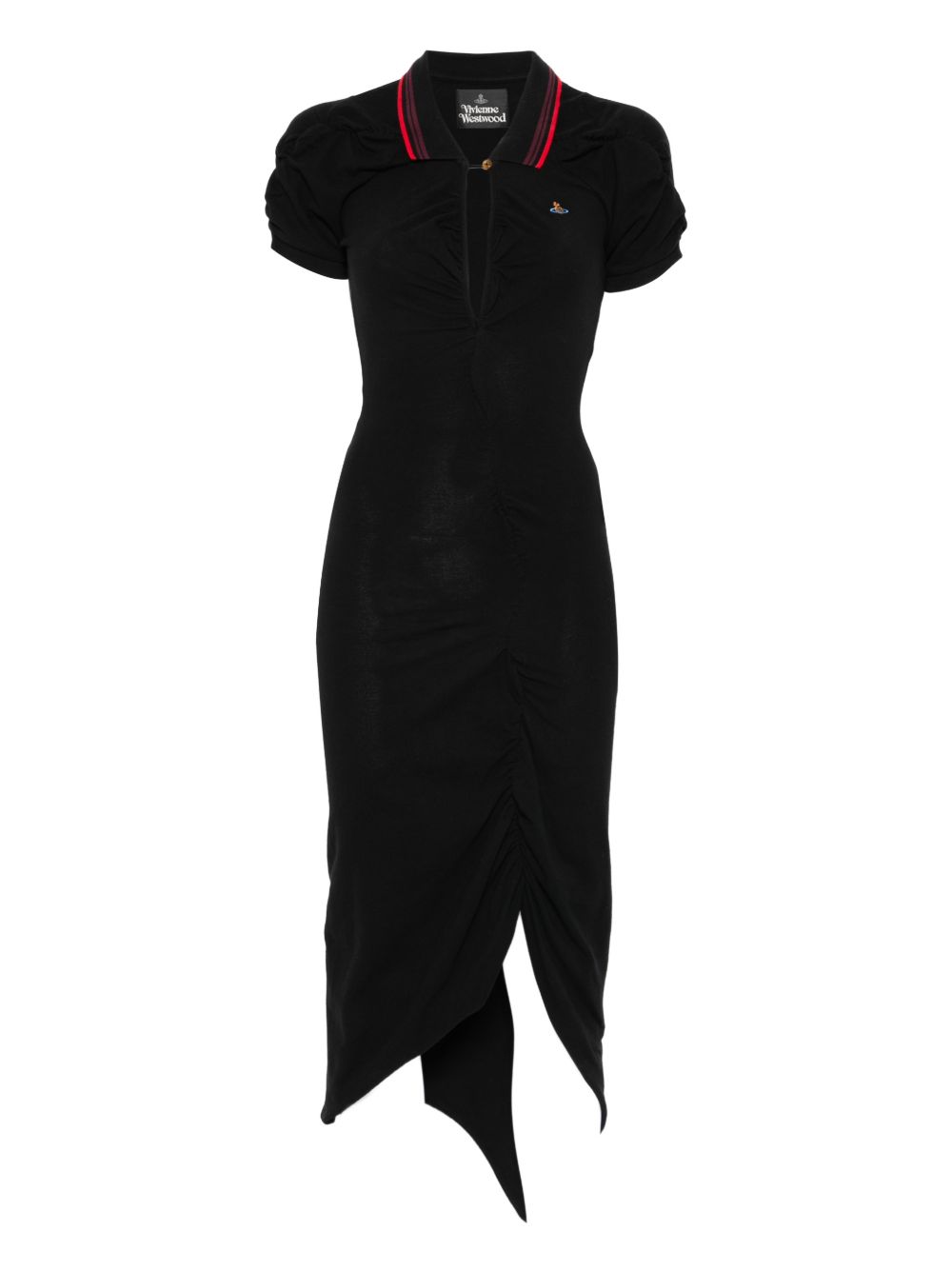 Asymmetric Hem Black Dress