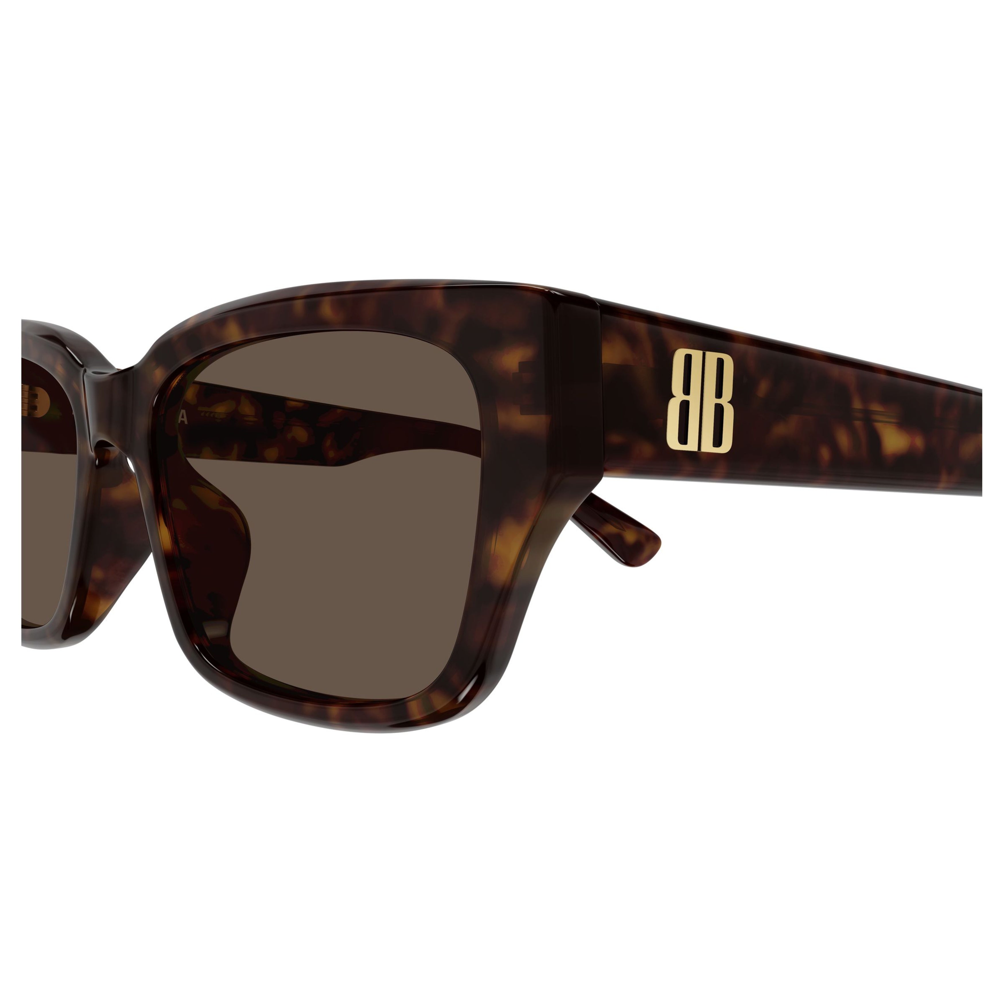 Rectangular Tortoiseshell Frame Sunglasses With Gold-Tone Logo