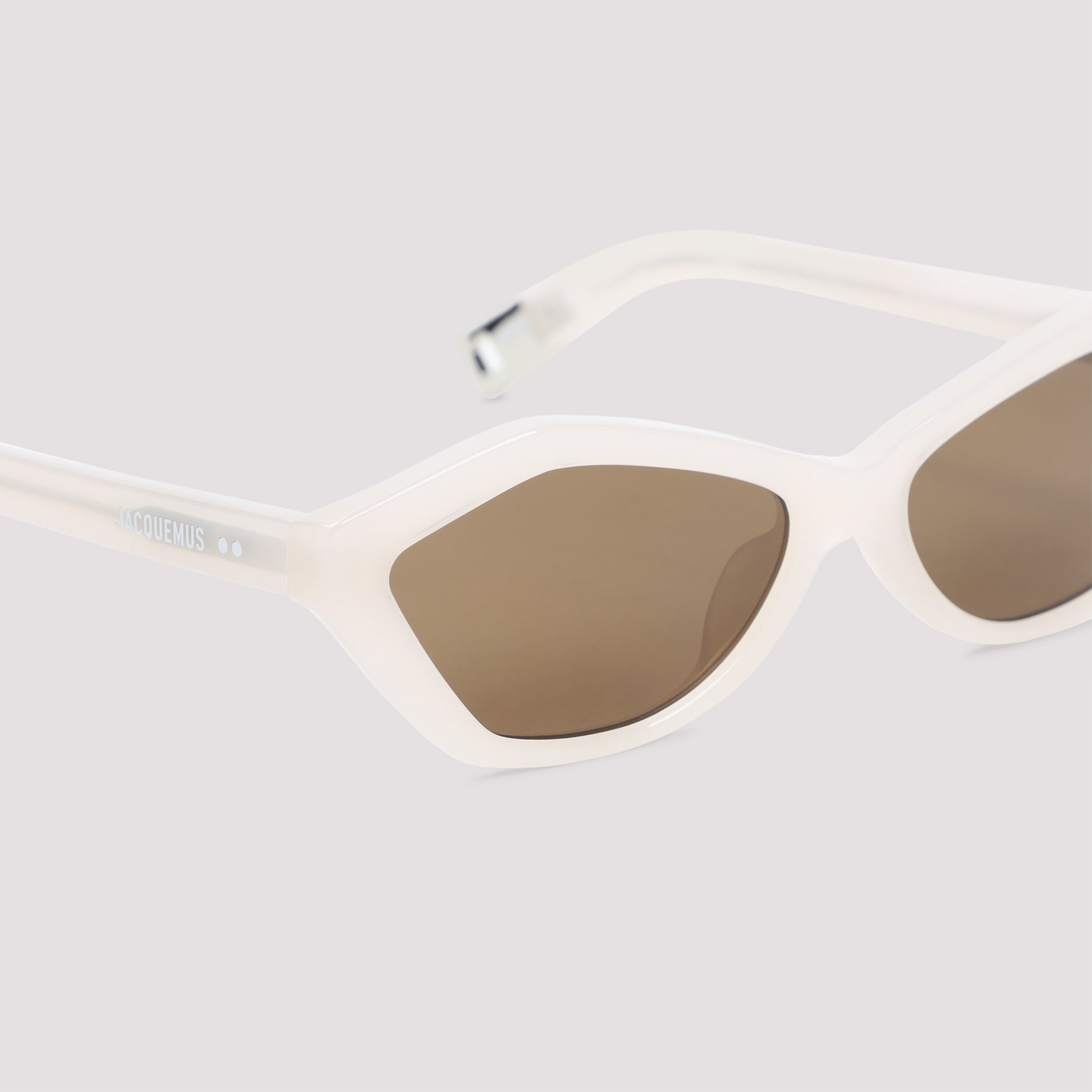 Translucent Cat-Eye Sunglasses With Warm Brown Lenses