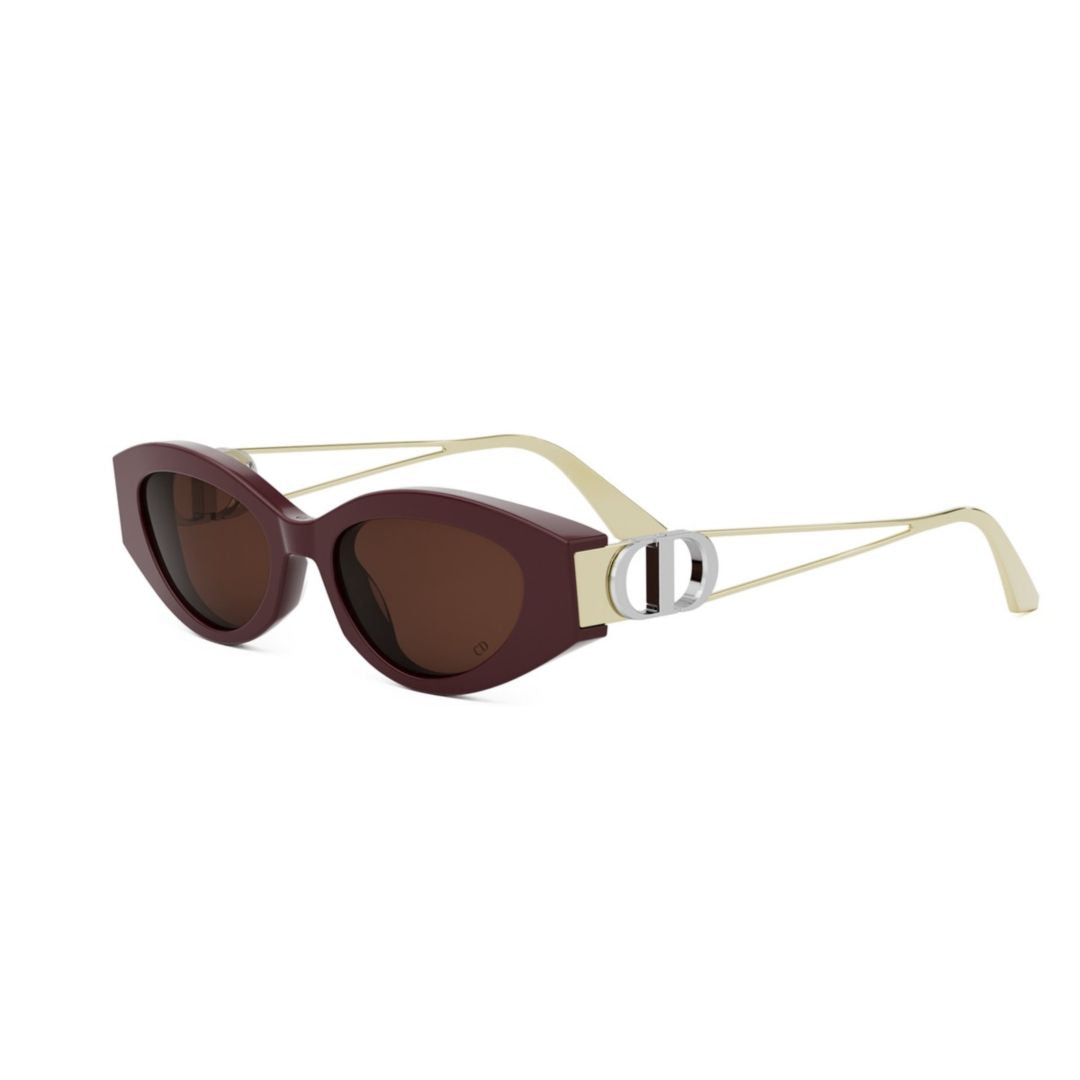 Cat-Eye Sunglasses with Angular Burgundy Frame