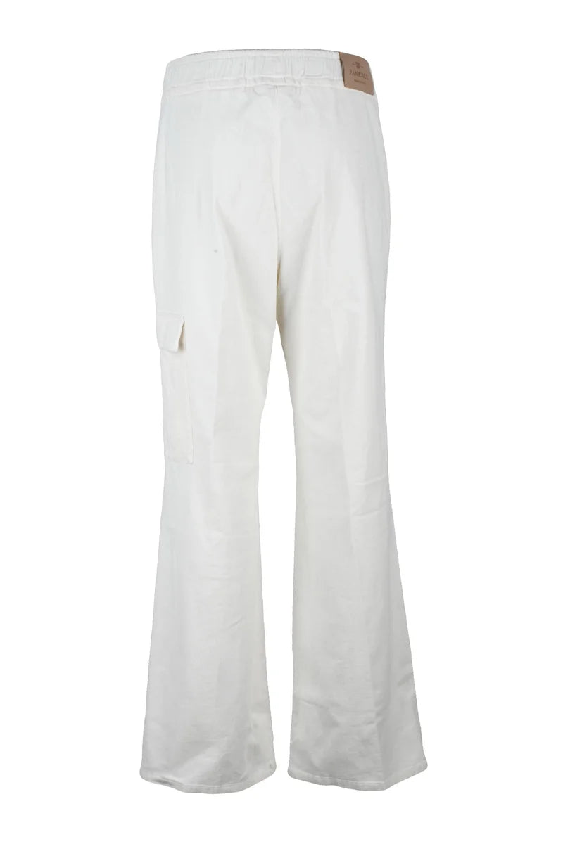 Velvet Cargo Pants - White