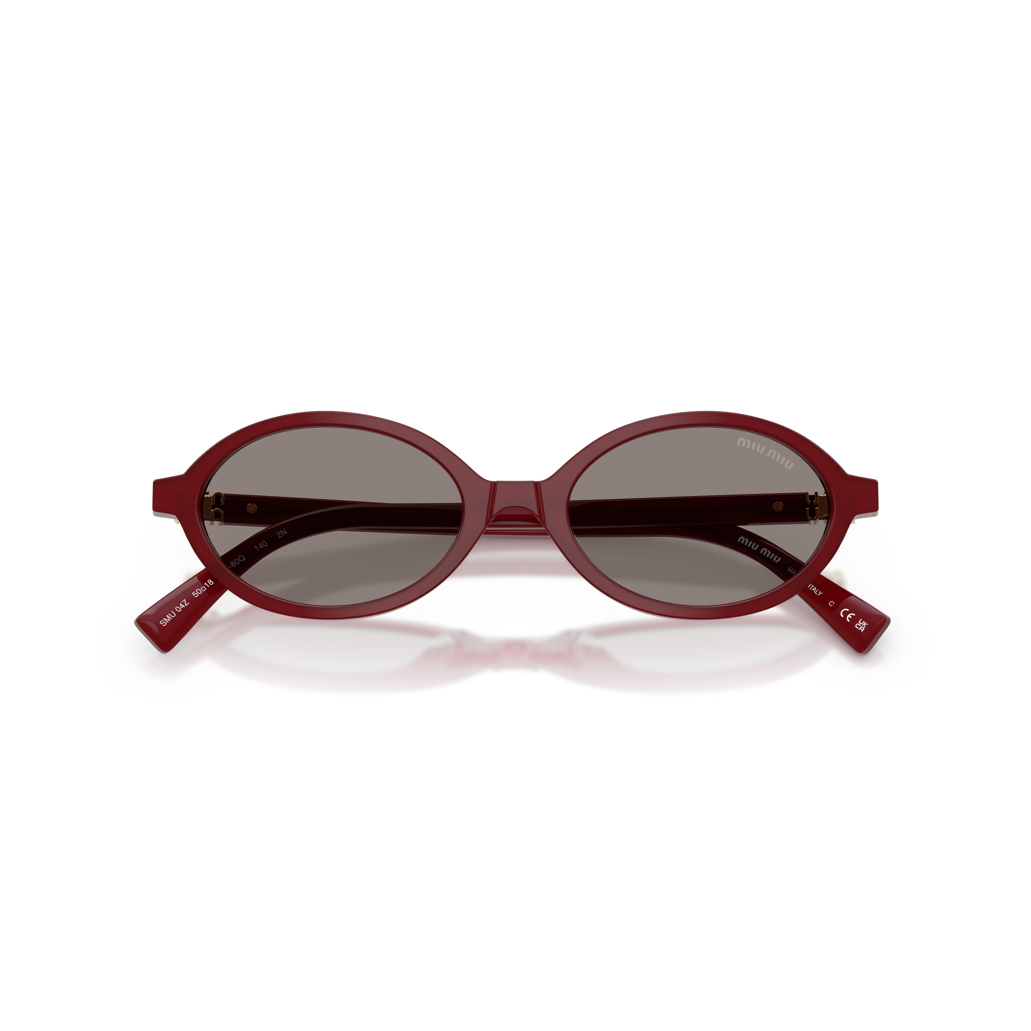 0mu 04zs Oval Burgundy Acetate Sunglasses