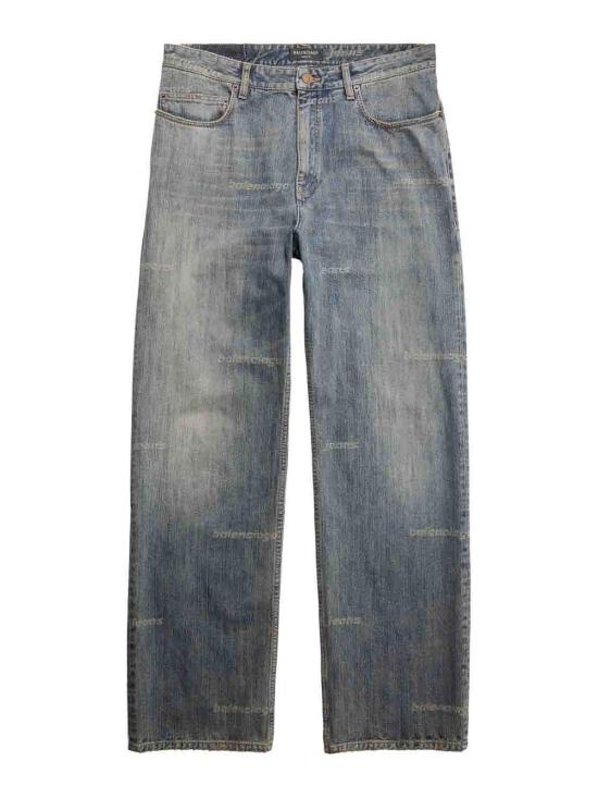 Relaxed Straight-Leg Denim Pants with Subtle Whiskering