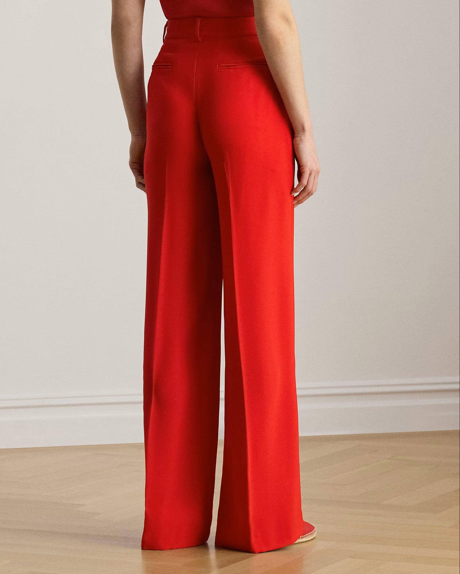 Red Kirahn Pleated Recycled Trousers