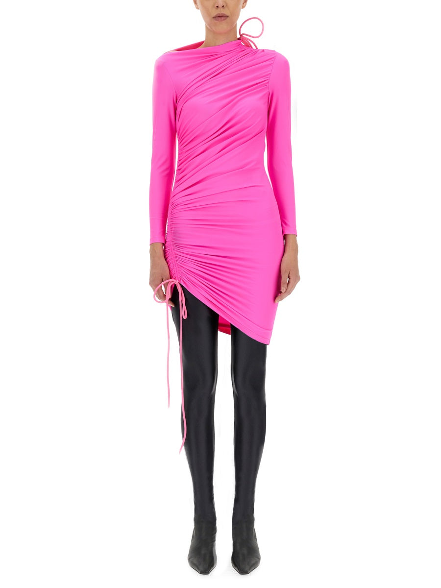 Fitted Mini Dress in Matt Spandex Fabric