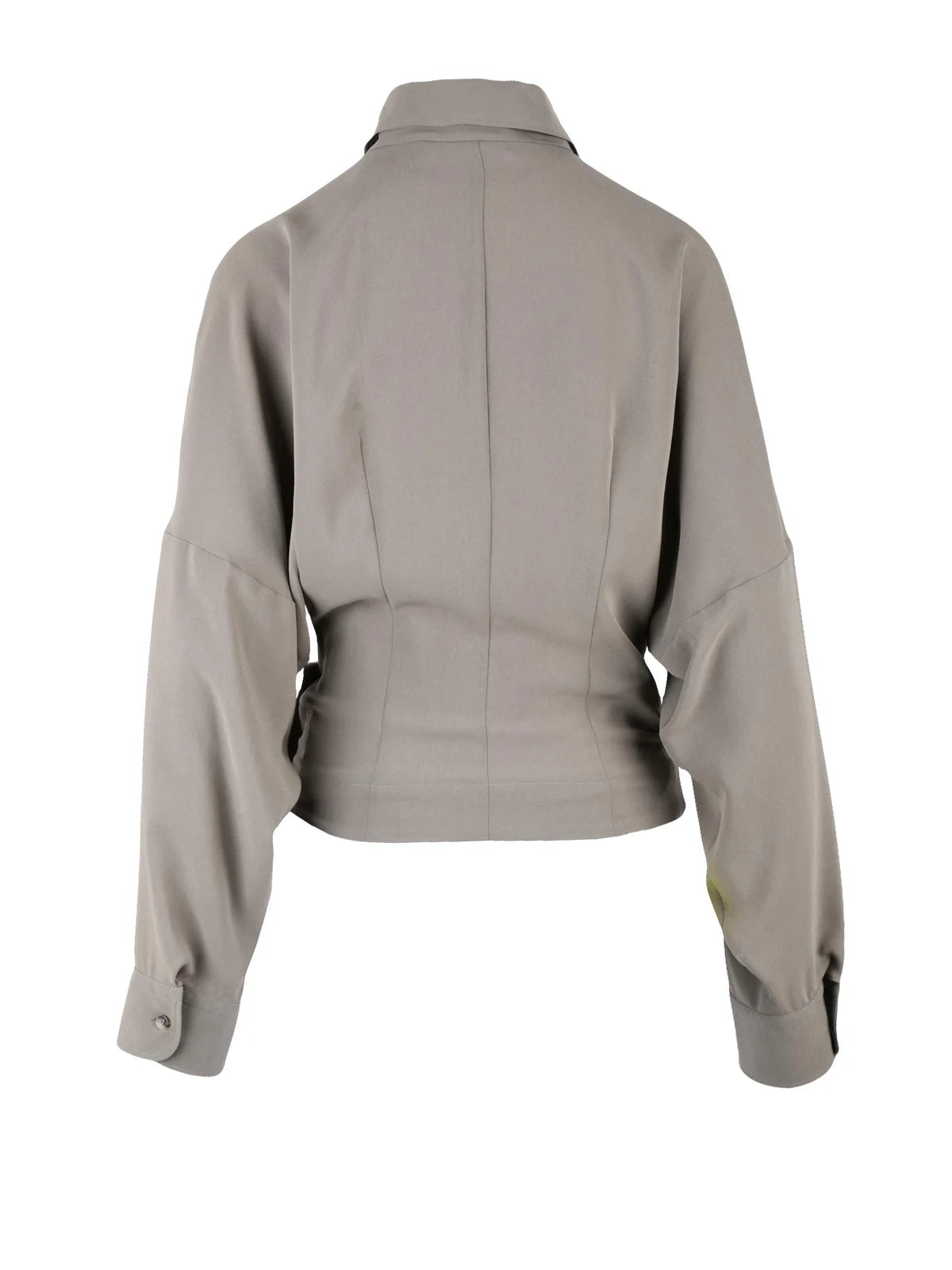 Khaki Triacetate Polyester Women Blouse