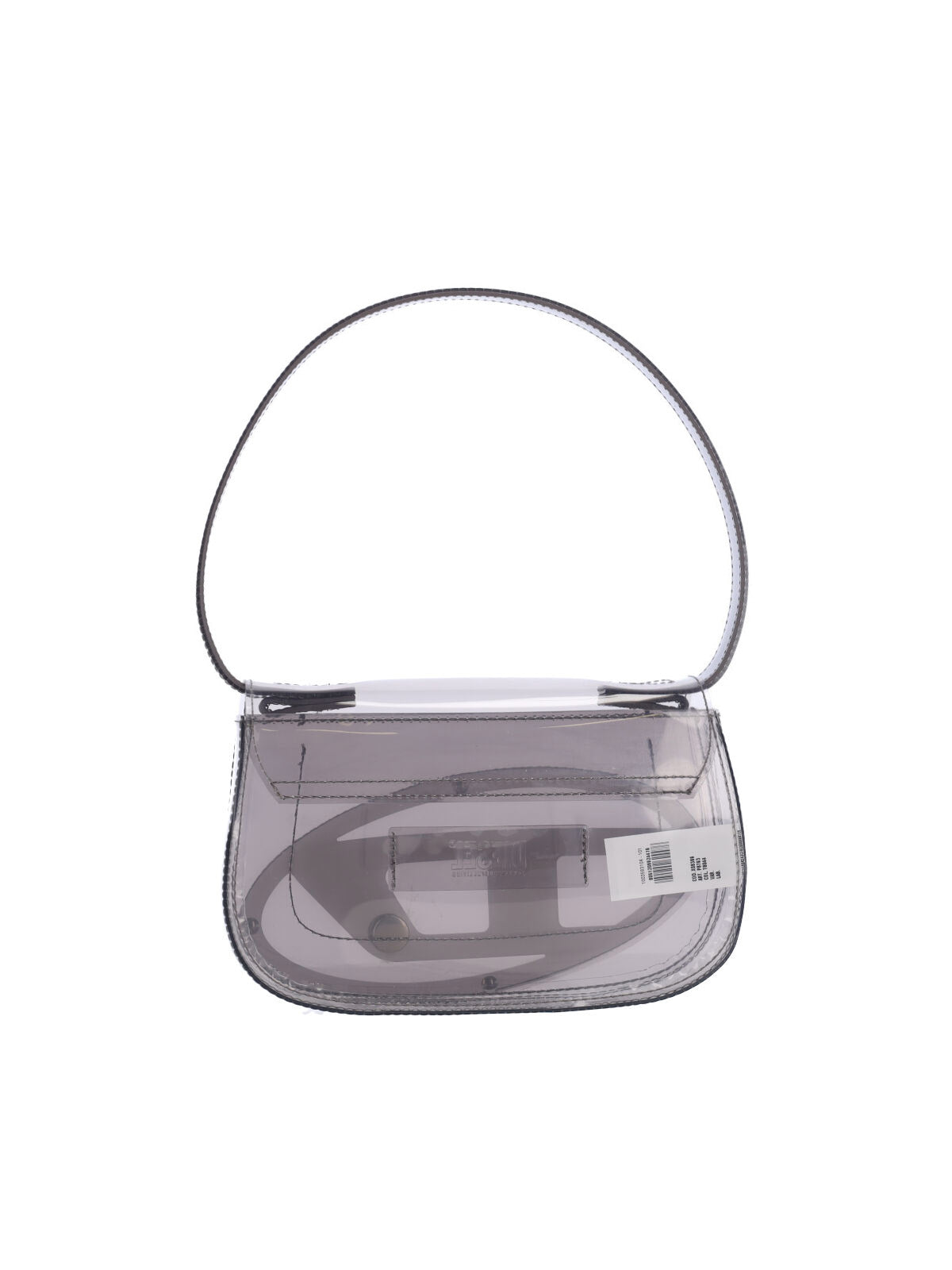 Transparent Rubber Shoulder Bag With Oval Logo