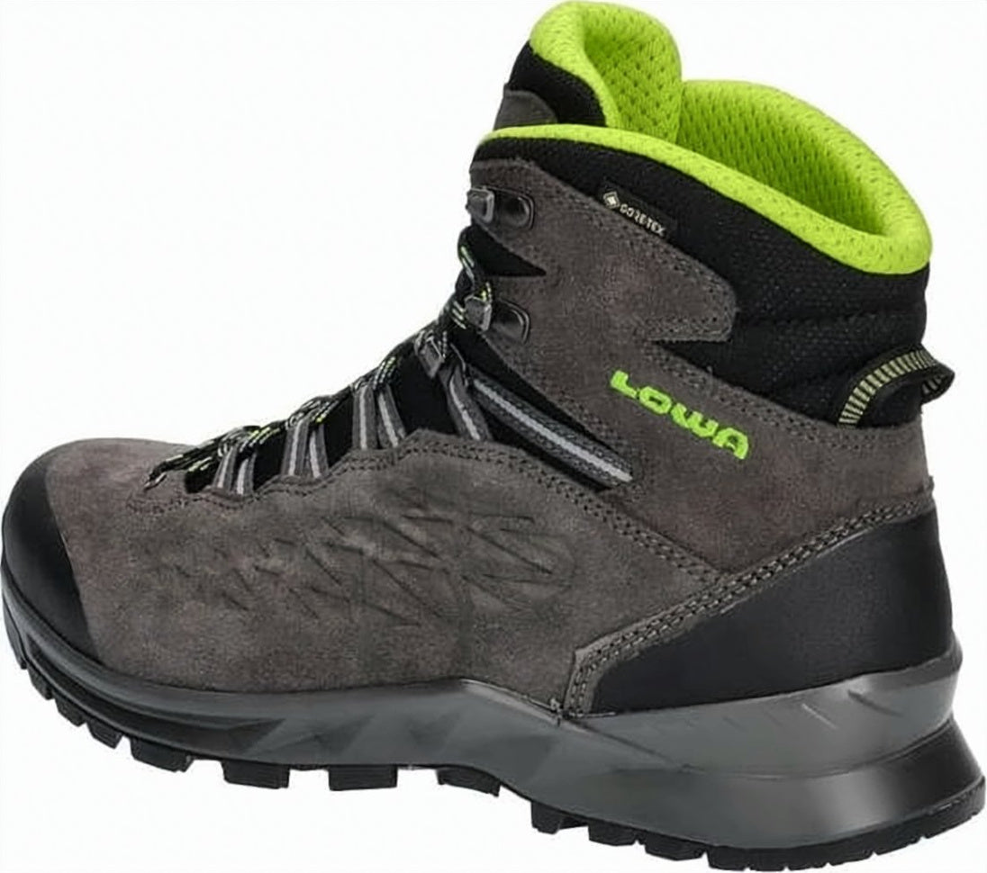 High-Ankle Hiking Boots with Textured Grey Suede