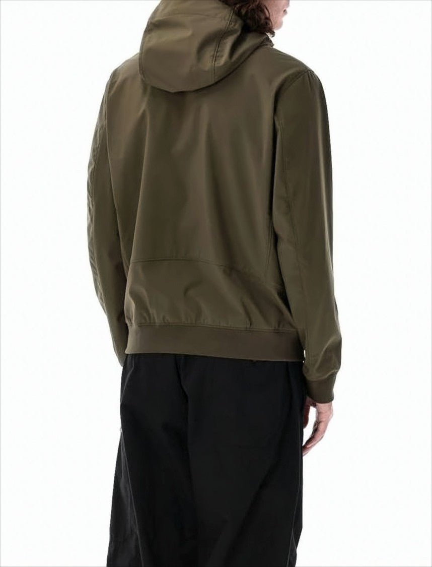 Minimalist Brown High Collar Jacket with Zipper Closure