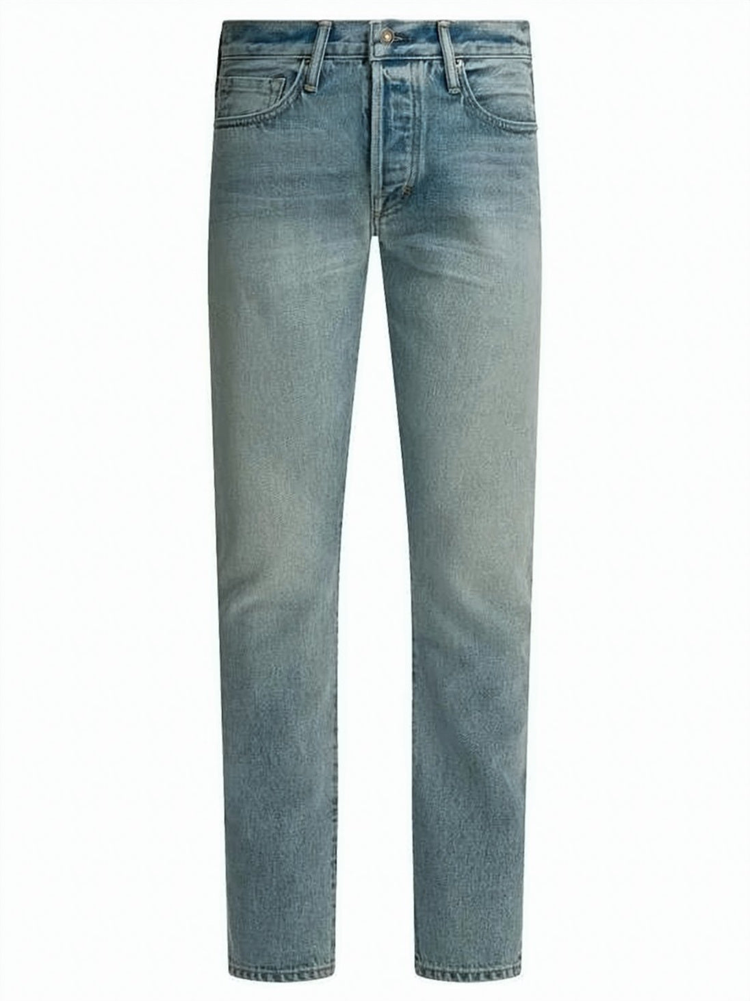 Light Blue Straight-Leg Denim Pants