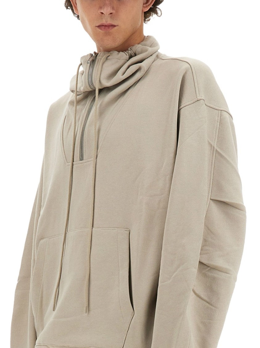 Half-Zip Sweatshirt With High Collar