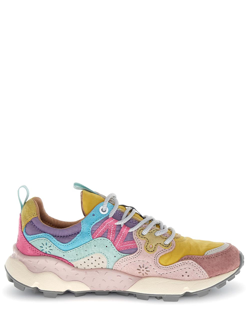 Pastel Multi-layered Sneakers with Chunky Sole