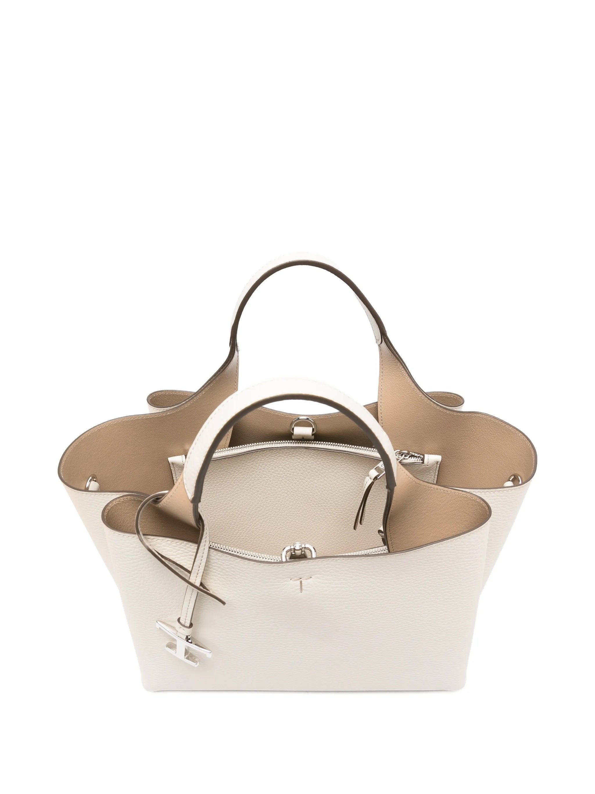 Pebbled Leather Tote Handbag