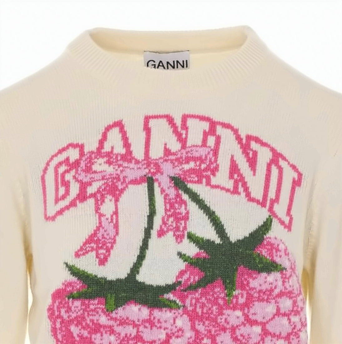 Graphic Knitted Sweater With Vibrant Raspberry Design
