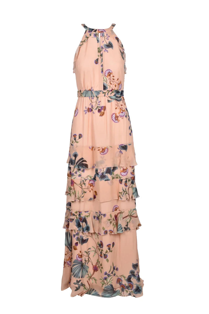 Long Chiffon Dress - Pink