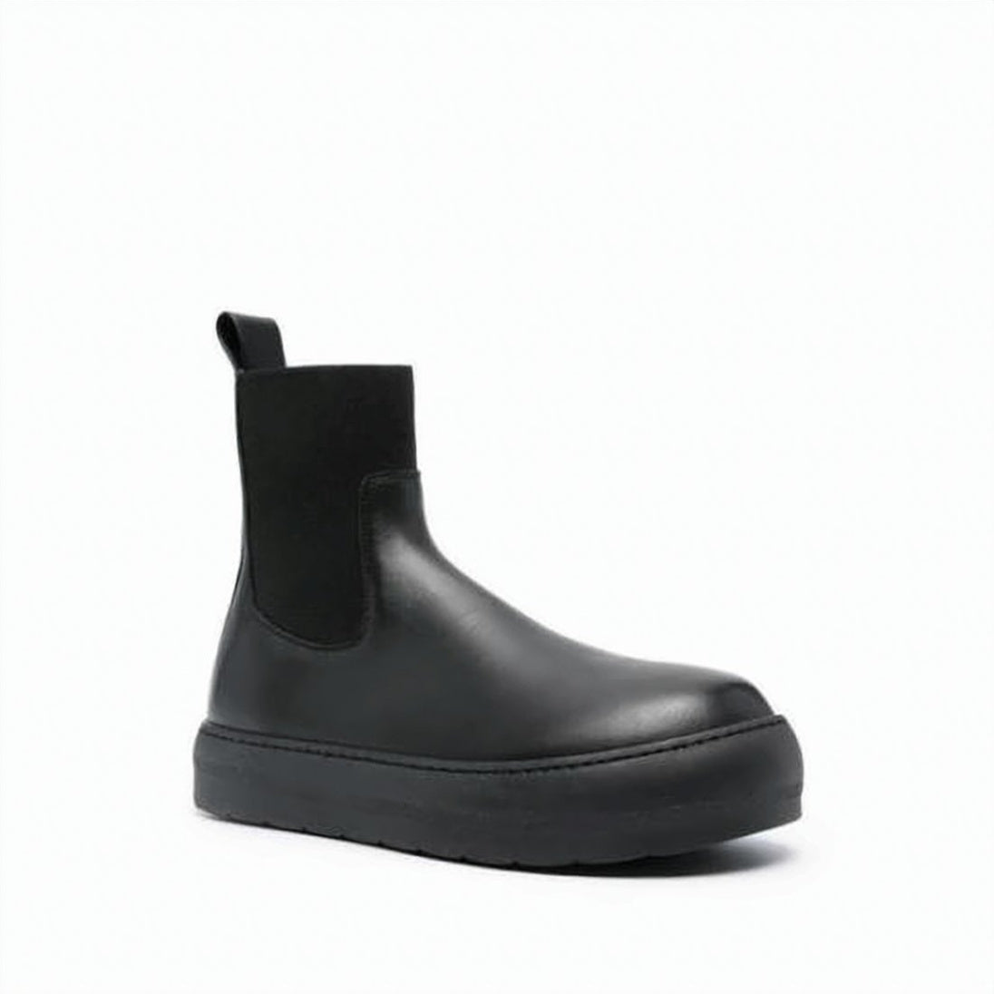 Smooth Leather Ankle Boots with Sole