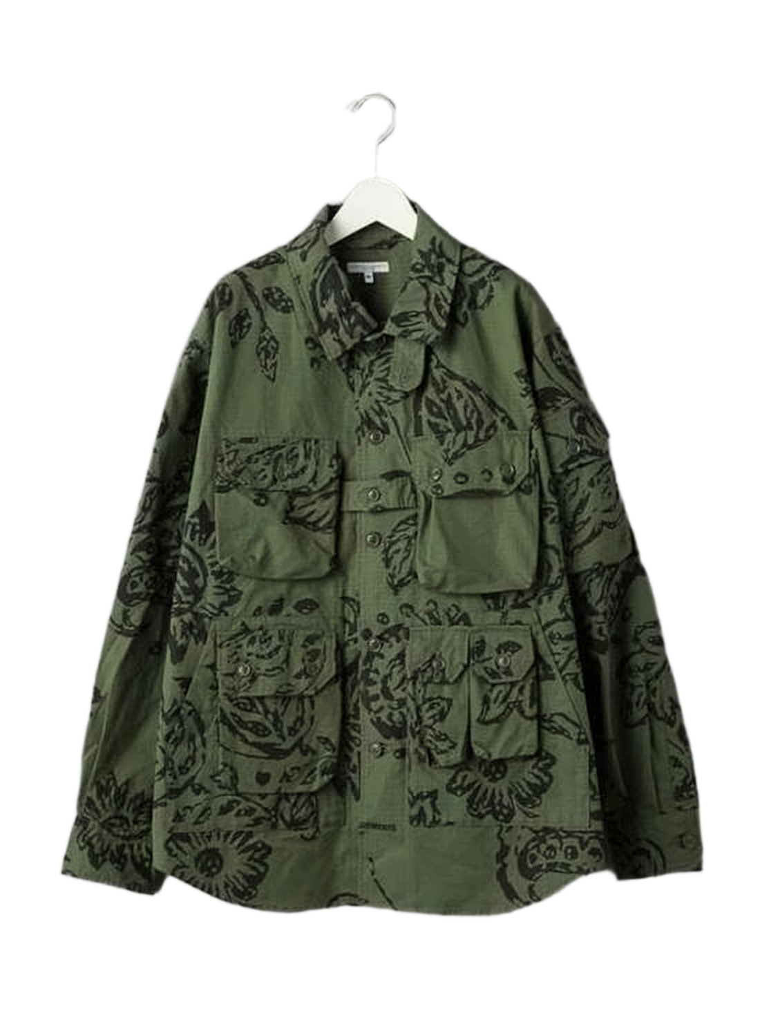 Long-Sleeve Shirt with Unique Floral and Abstract Print