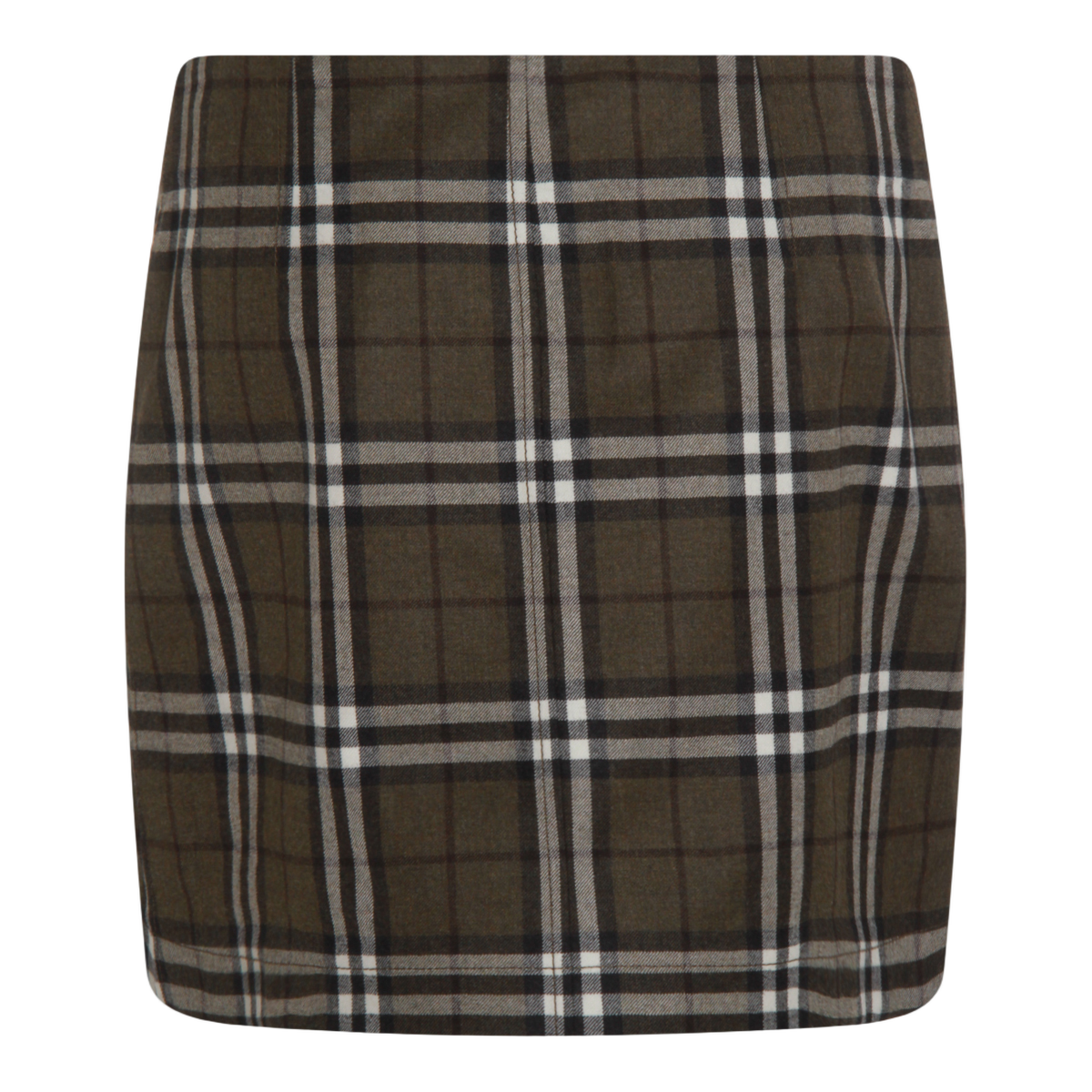 Classic Plaid Mini Skirt with Decorative Buttons
