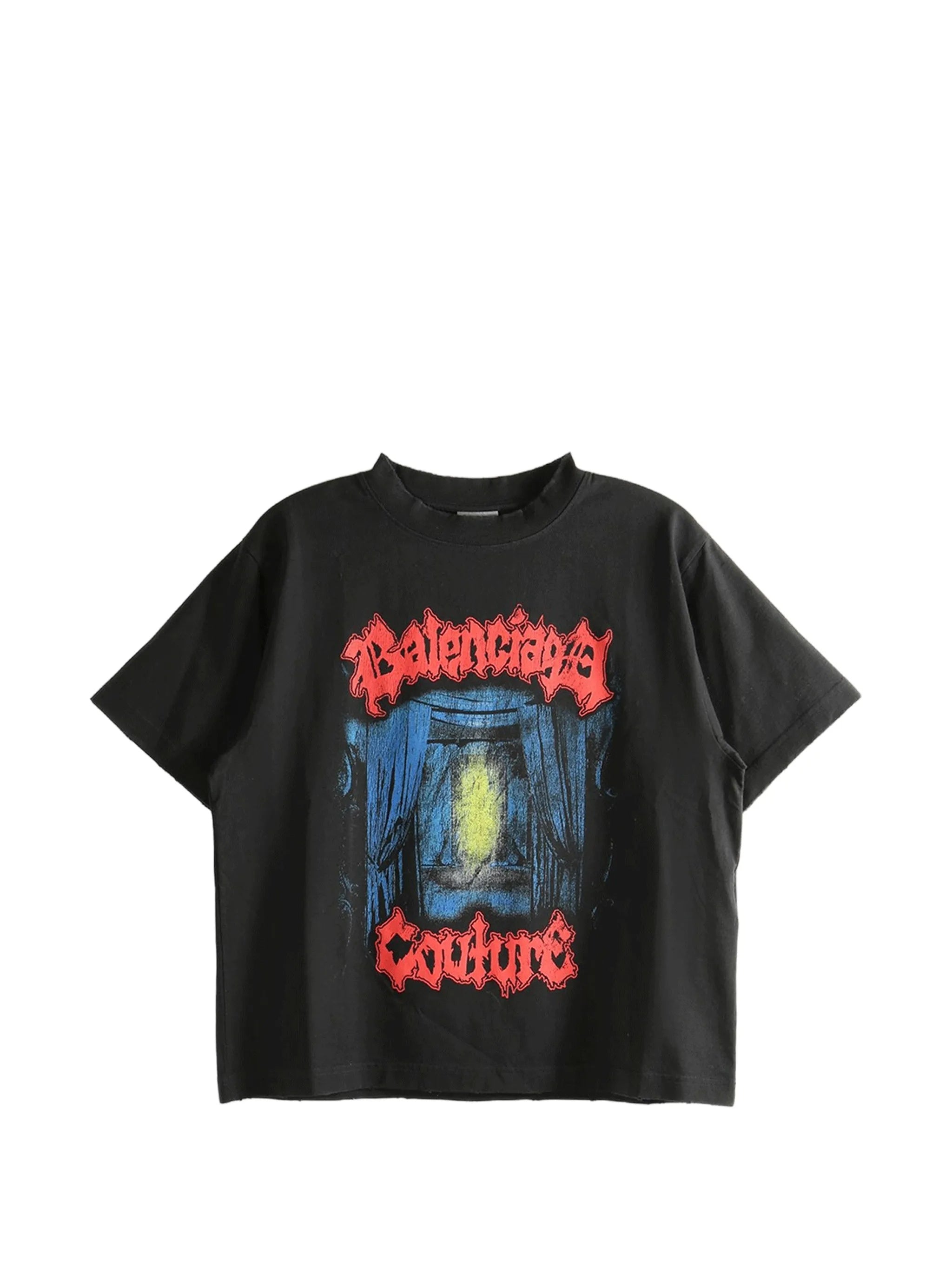 Black Medium Fit Boxy Graphic T-Shirt
