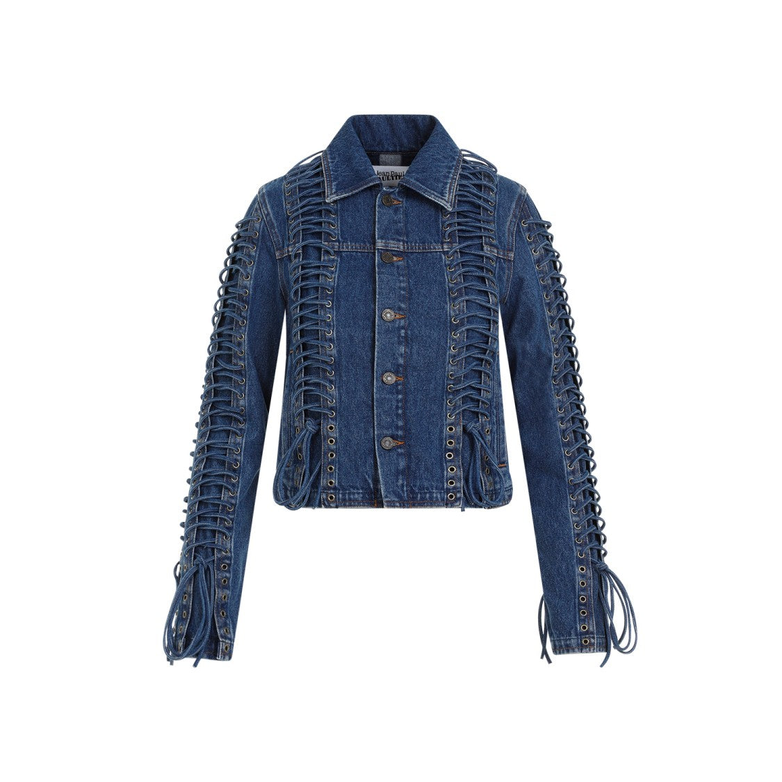 Vintage Blue Cotton Corset Denim Jacket