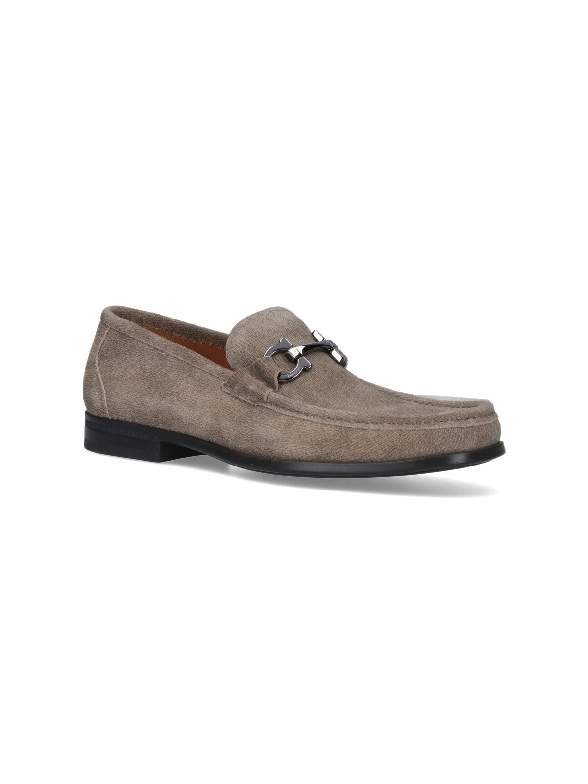 "Gancini" Suede Moccasins – Beige