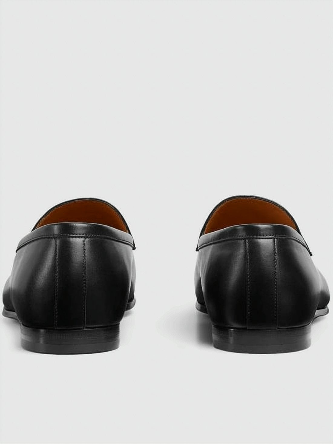 Black Leather Loafers with Horsebit Detail