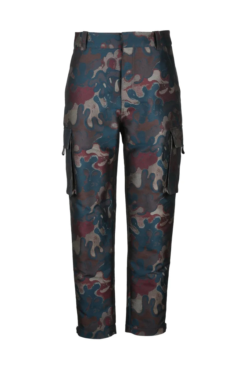 Polyamide PVC Cargo Pants - Blue