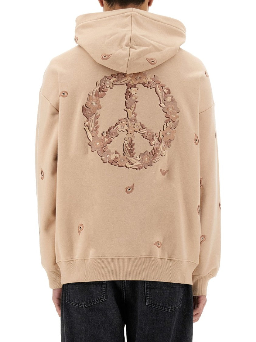 Intricate Embroidered Sweatshirt With Hood