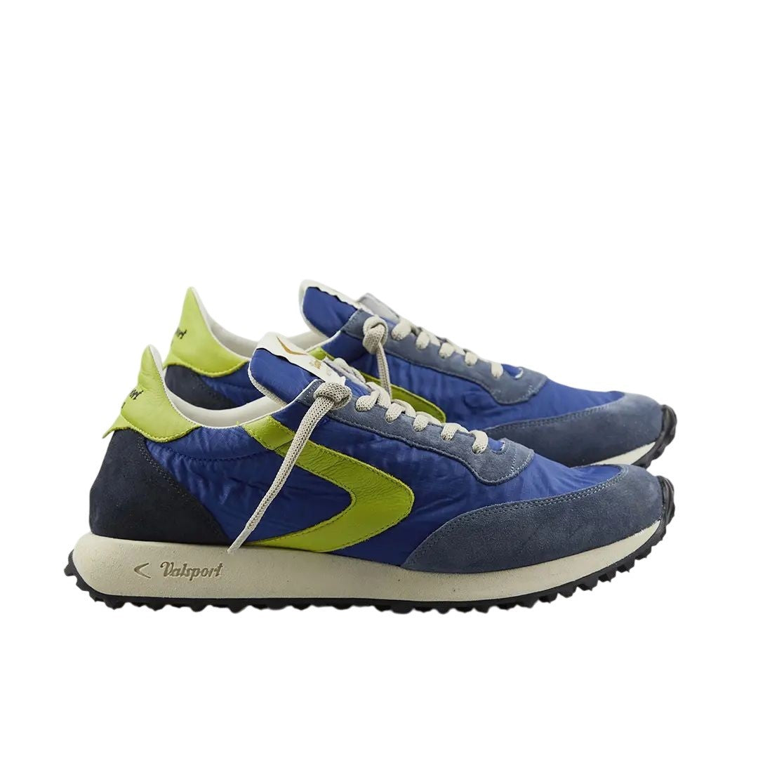 Vibrant Blue Sneakers With Lime Green Accents