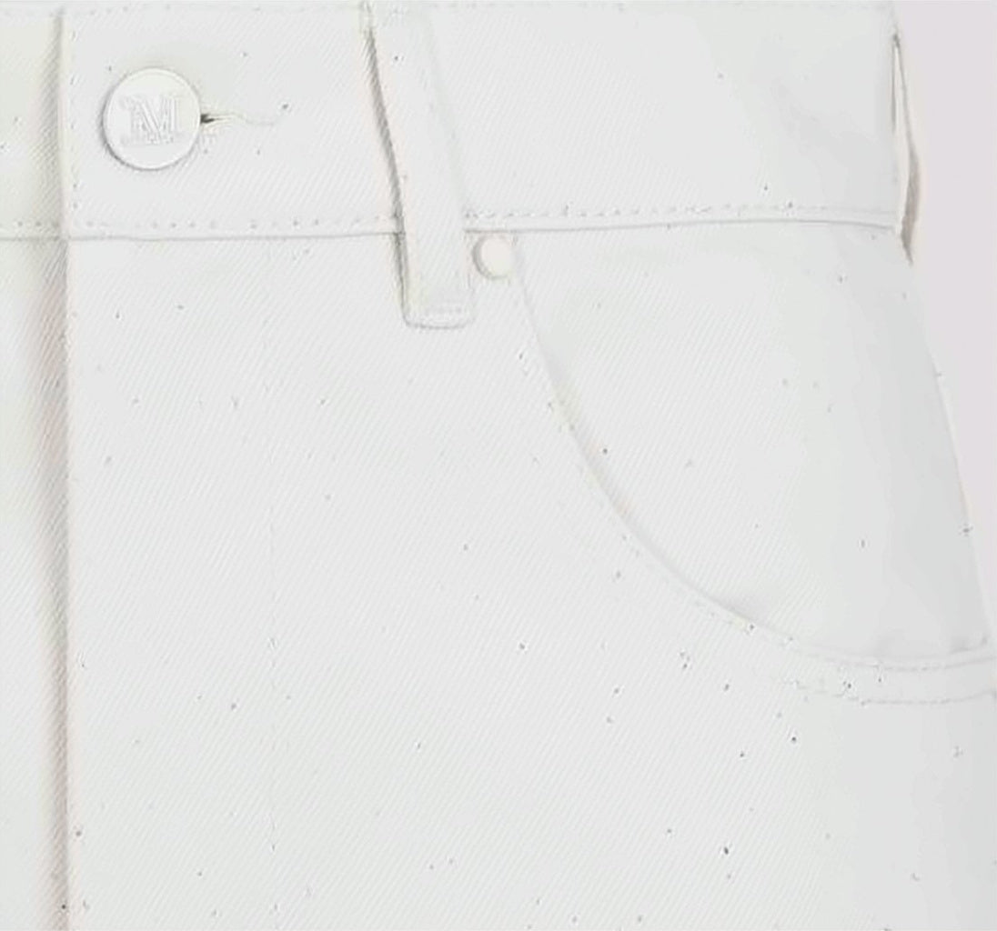 Classic High-Waist Flared Pants With Textured Cotton Finish