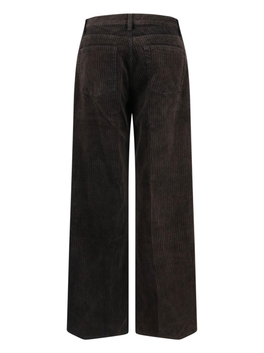 Tailored Brown Trousers With Mid-Rise Waist